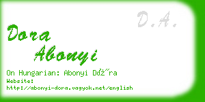 dora abonyi business card